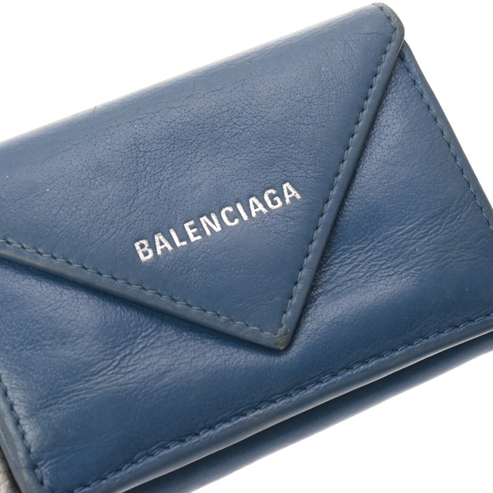 Balenciaga fold Wallet Blue Paper Tri Calfskin - Picture 10 of 12